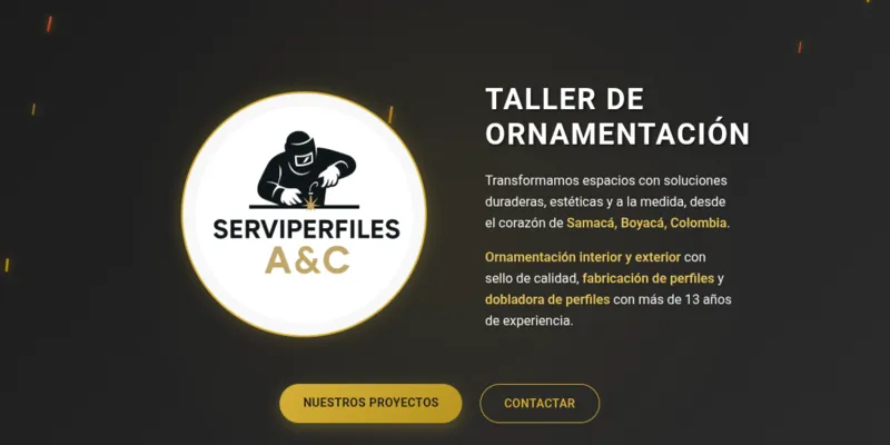 Captura de pantalla del proyecto Landing Page - Serviperfiles A&C