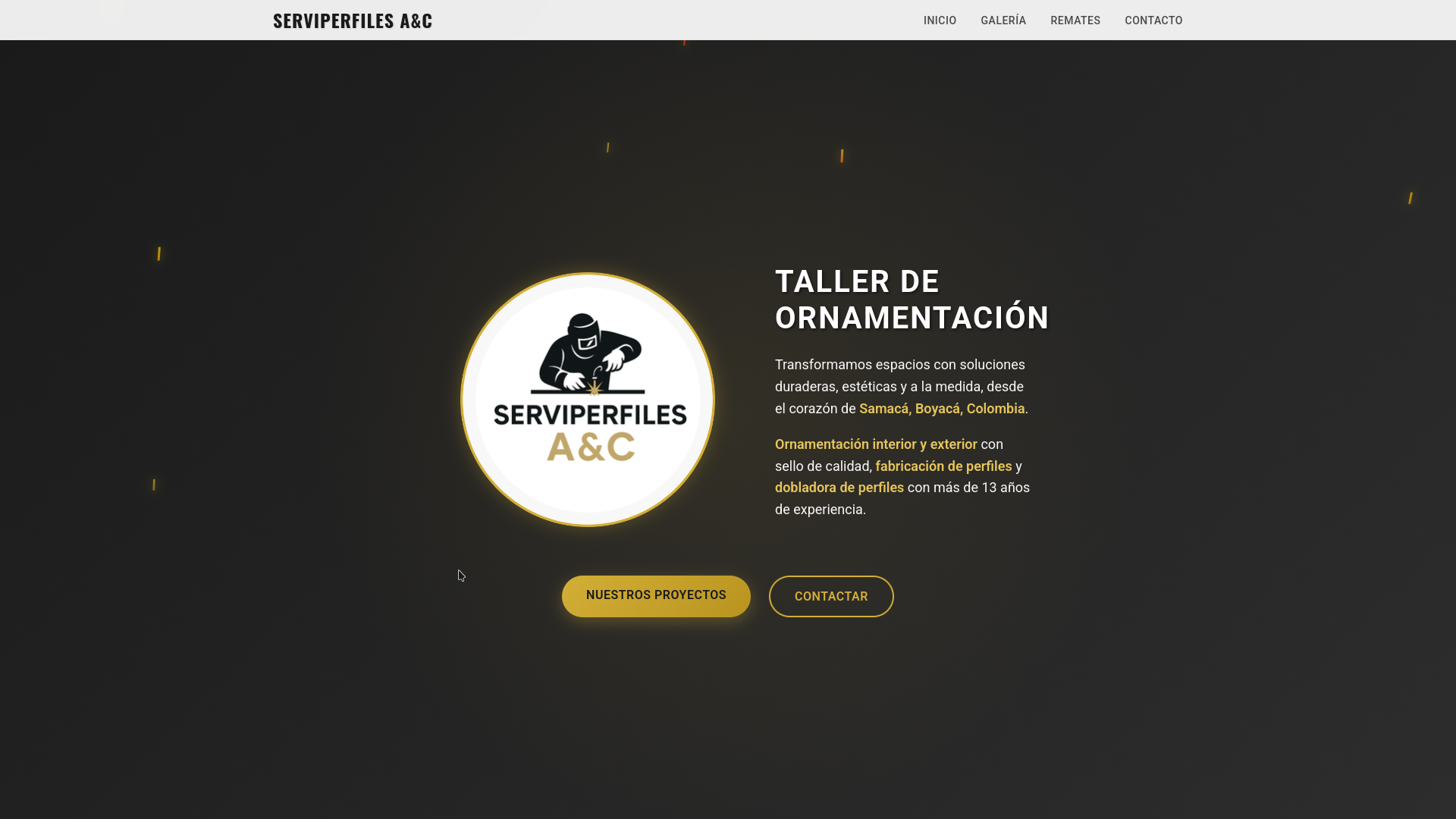 Captura de pantalla del proyecto ServiPerfiles A&C — Landing Web