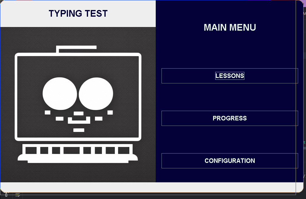 Captura de pantalla del proyecto Typing Test (Java AWT)
